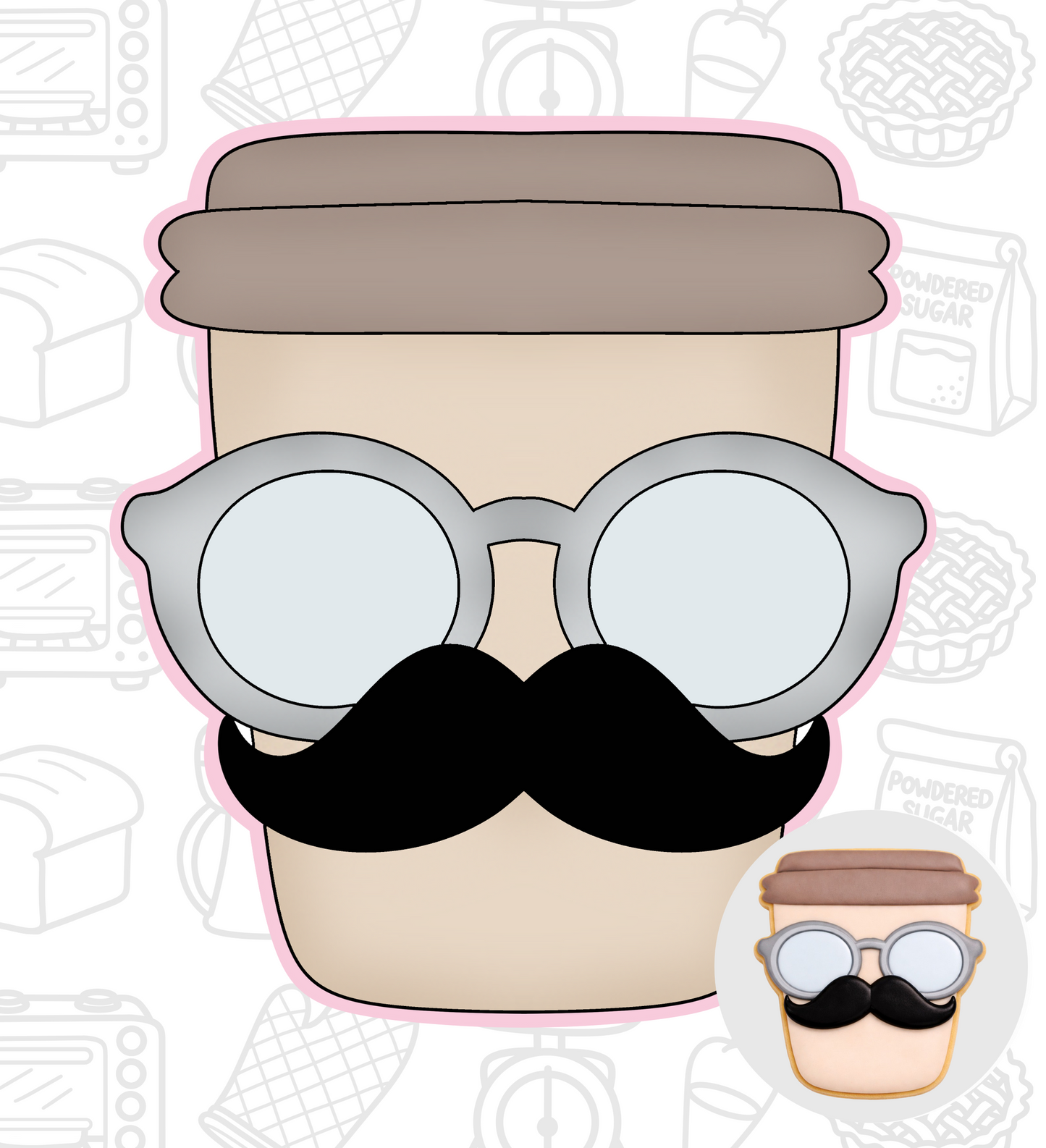 708. Fathers Day Coffee Cup Cookie Cutter