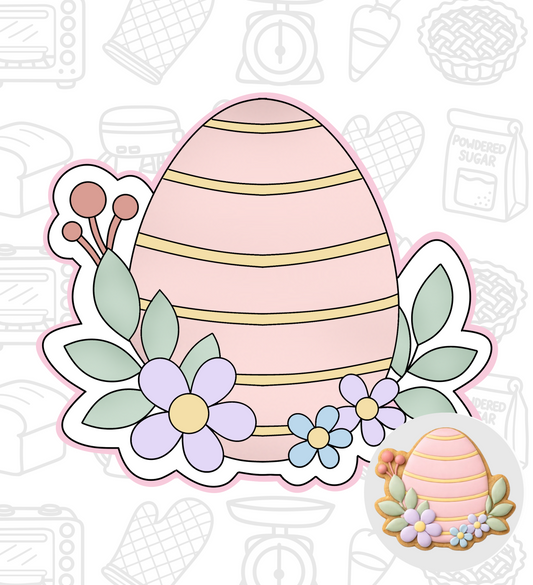 719. Floral Easter Egg Cookie Cutter
