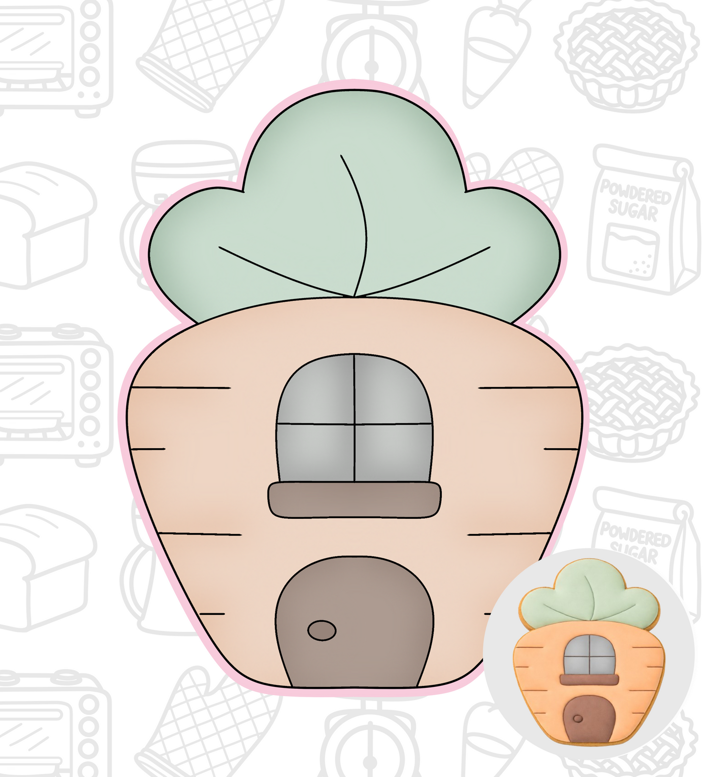 724. Carrot House Cookie Cutter