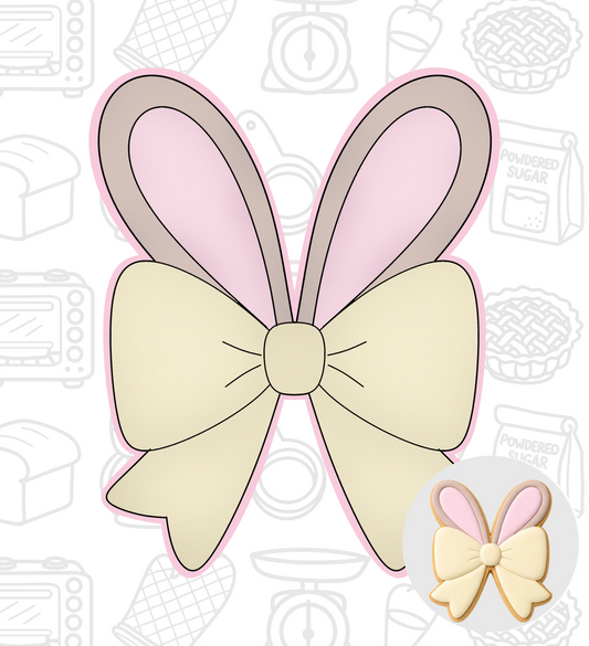 755. Bunny Ears and Bow Cookie Cutter