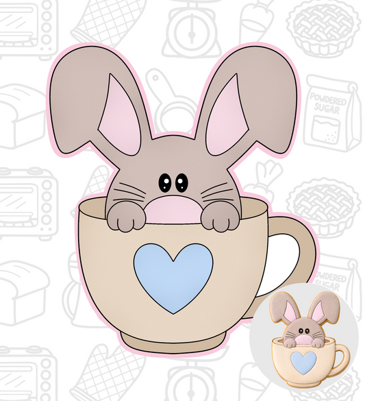 760. Bunny in Cup Cookie Cutter