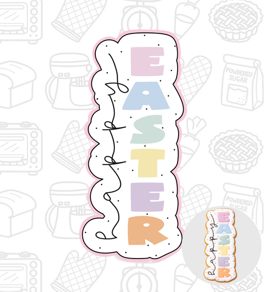 787. Happy Easter Tall Plaque Cookie Cutter