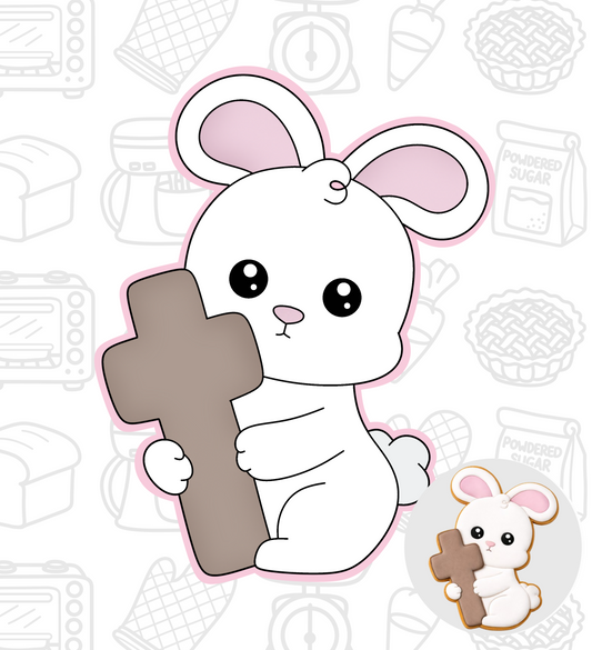 799. Easter Bunny with Cross Cookie Cutter