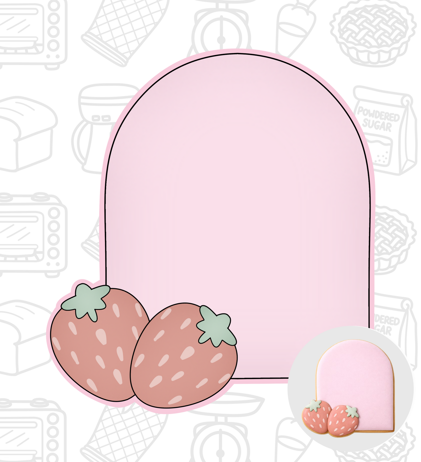 806. Strawberry Plaque Cookie Cutter