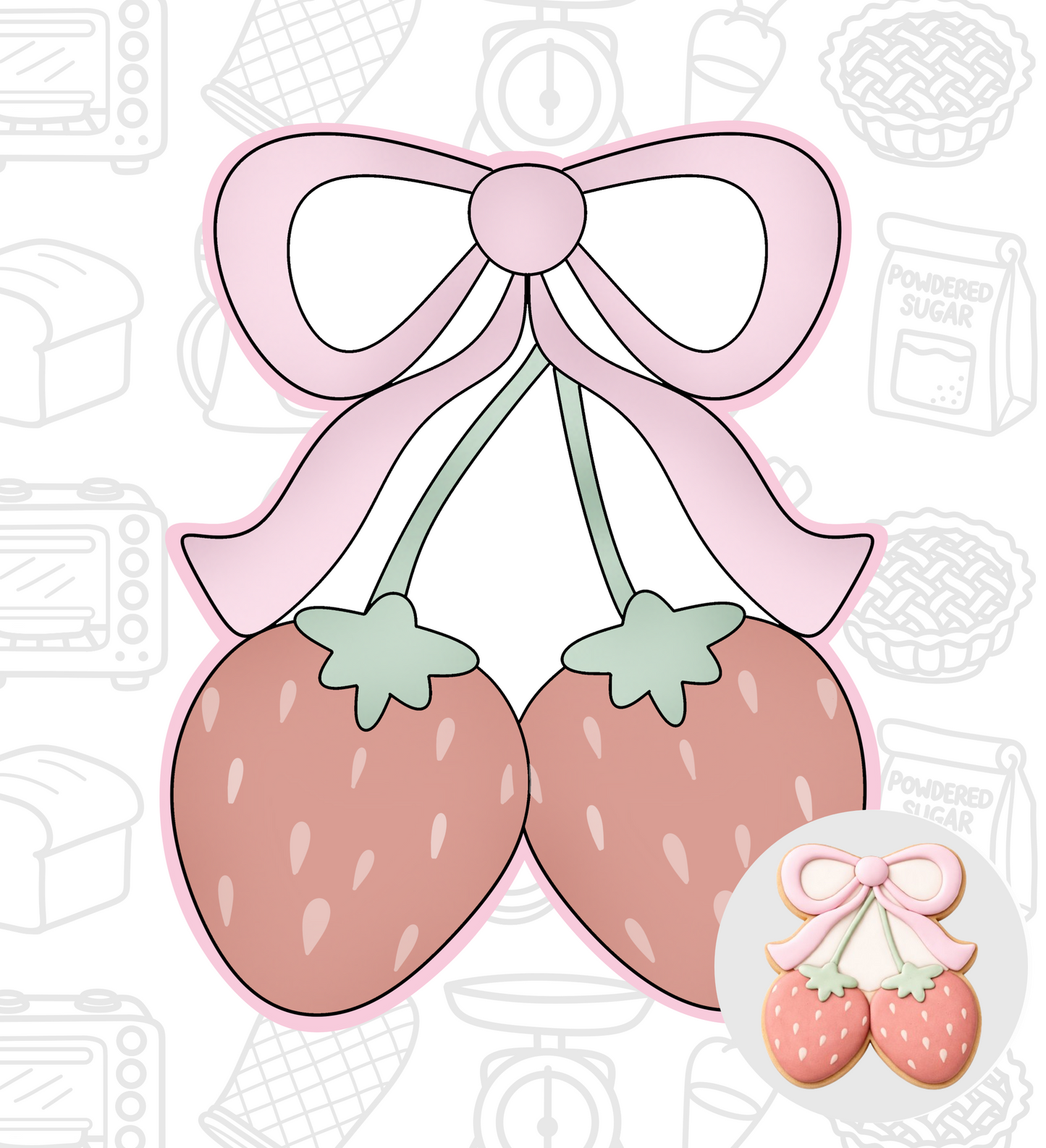 807. Strawberries Cookie Cutter