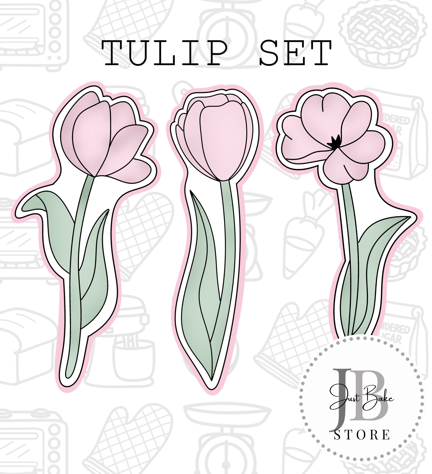 844. Tulip Cookie Cutter Set
