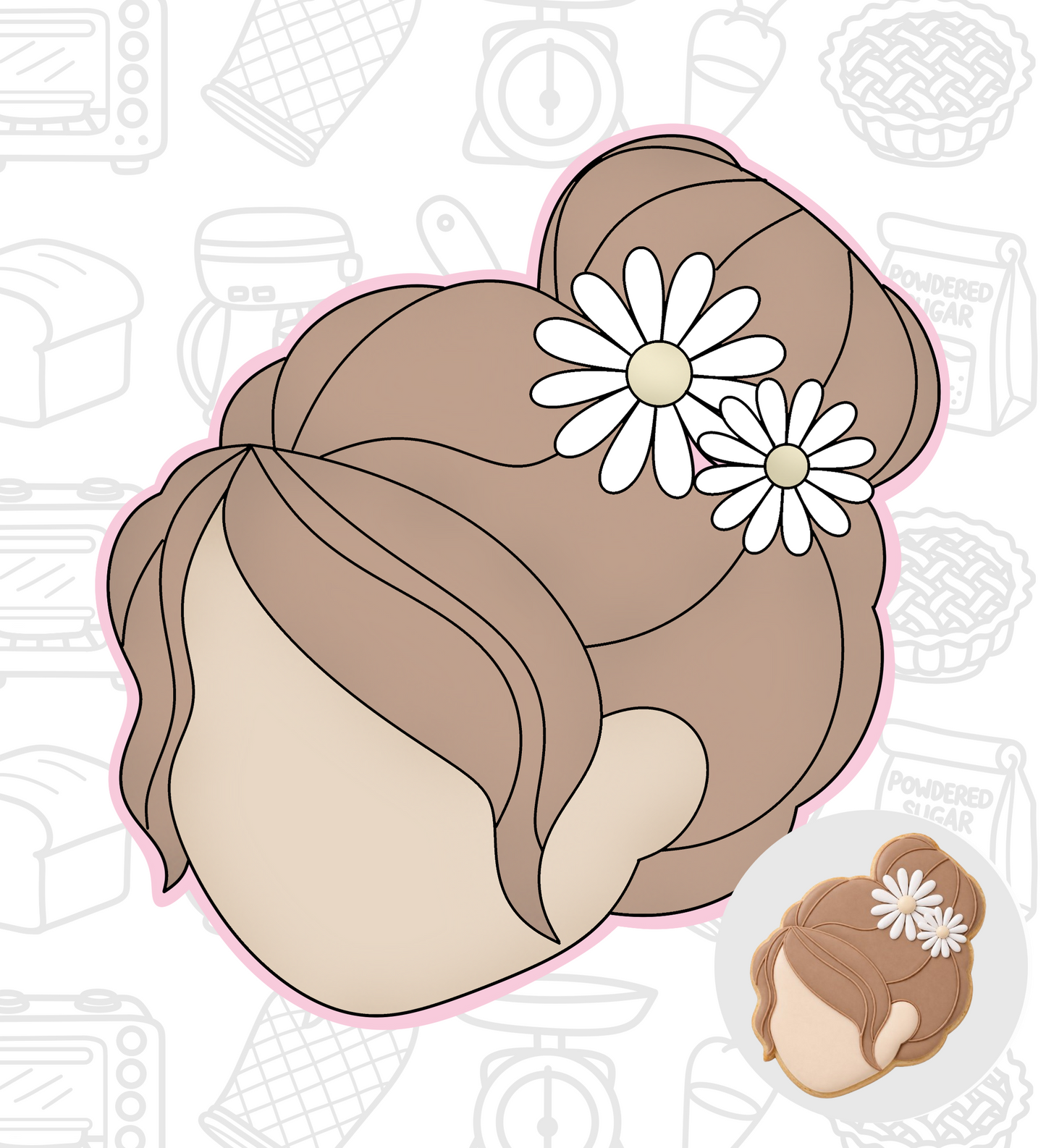 862. Messy Bun Cookie Cutter