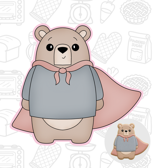 911. Super Dad Bear Cookie Cutter