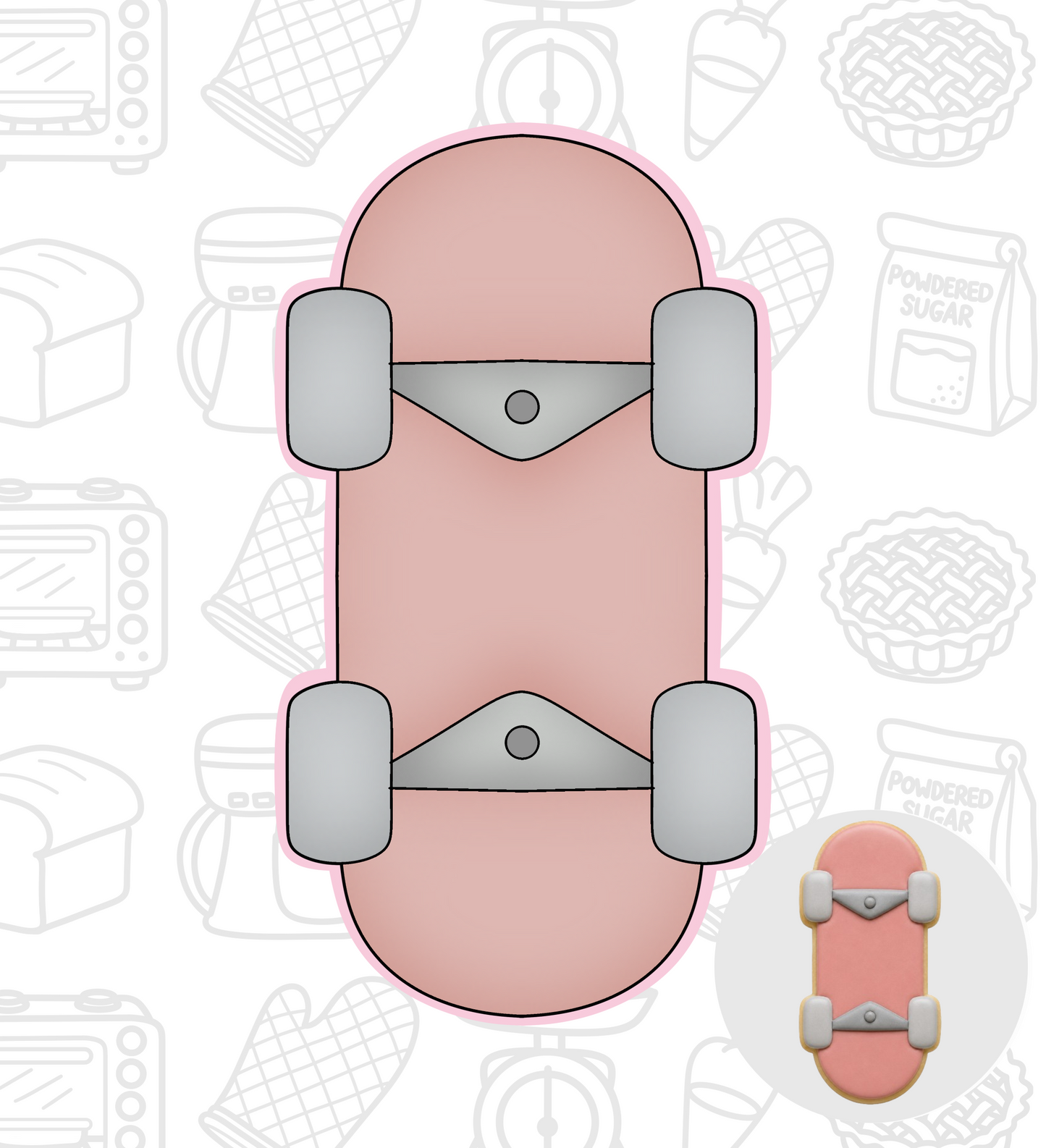 925. Skate Board Cookie Cutter