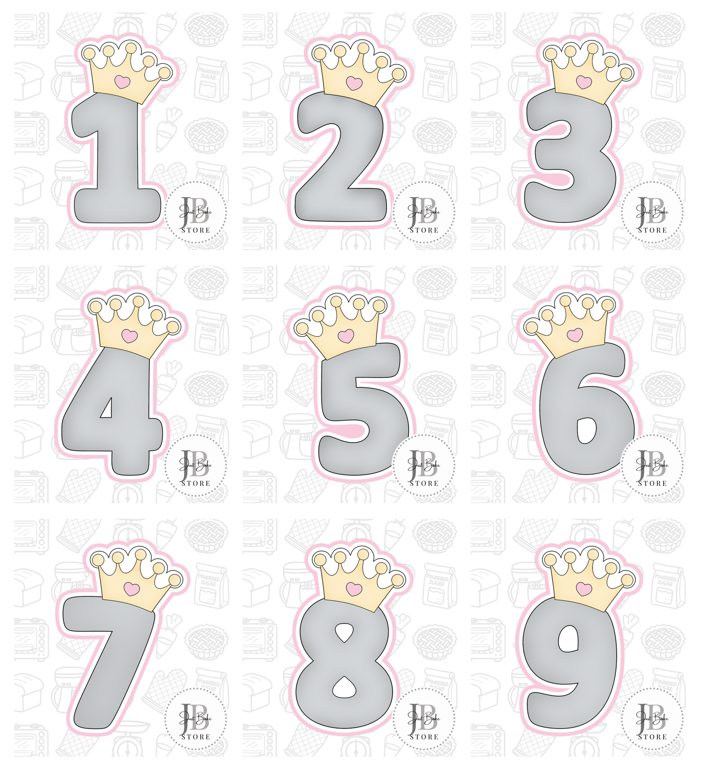 963. Princess Number Cookie Cutter (LARGE)