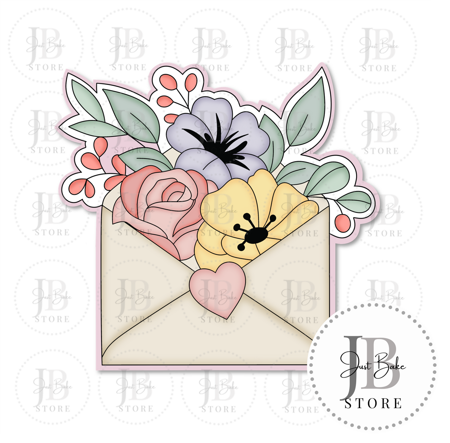 C0240 - Floral Envelope Cookie Cutter