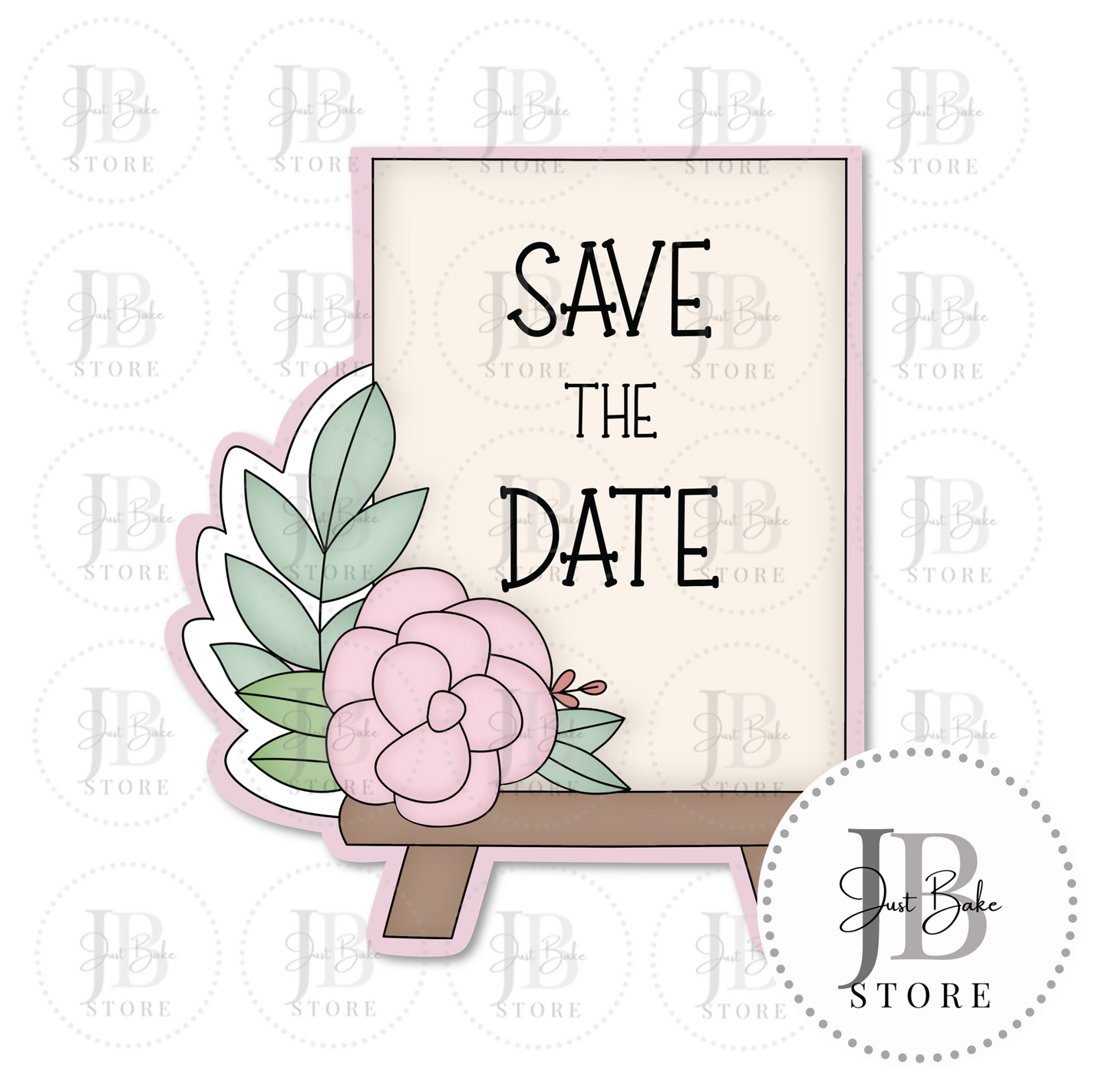 C0299 - Floral Wedding Sign Cookie Cutter