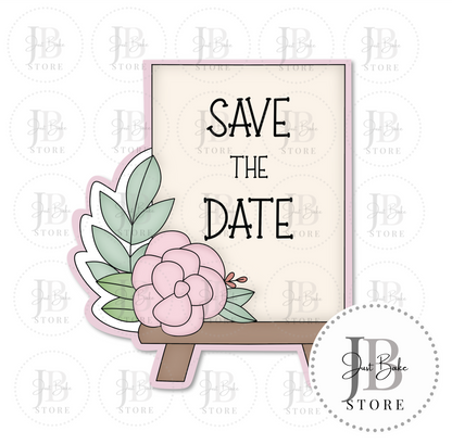 C0299 - Floral Wedding Sign Cookie Cutter
