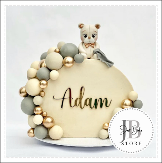 CAKETOPPER016 - CUSTOM NAME CAKE CHARM