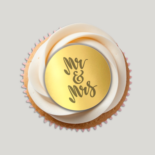 CUPCAKE010 - Mr & Mrs Cupcake Disc (Pack of 3)