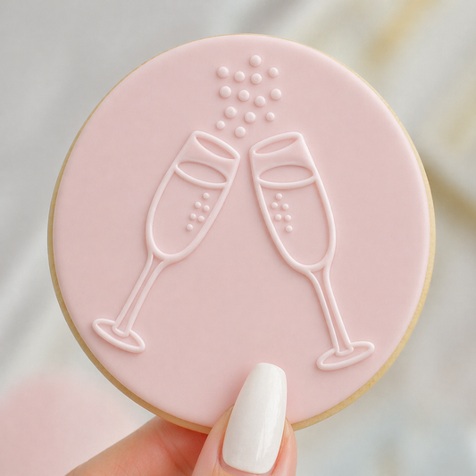 812. Champagne Glass Fondant Debosser (3D Printed)