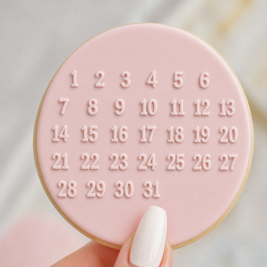 893. Calendar Fondant Debosser (3D Printed)