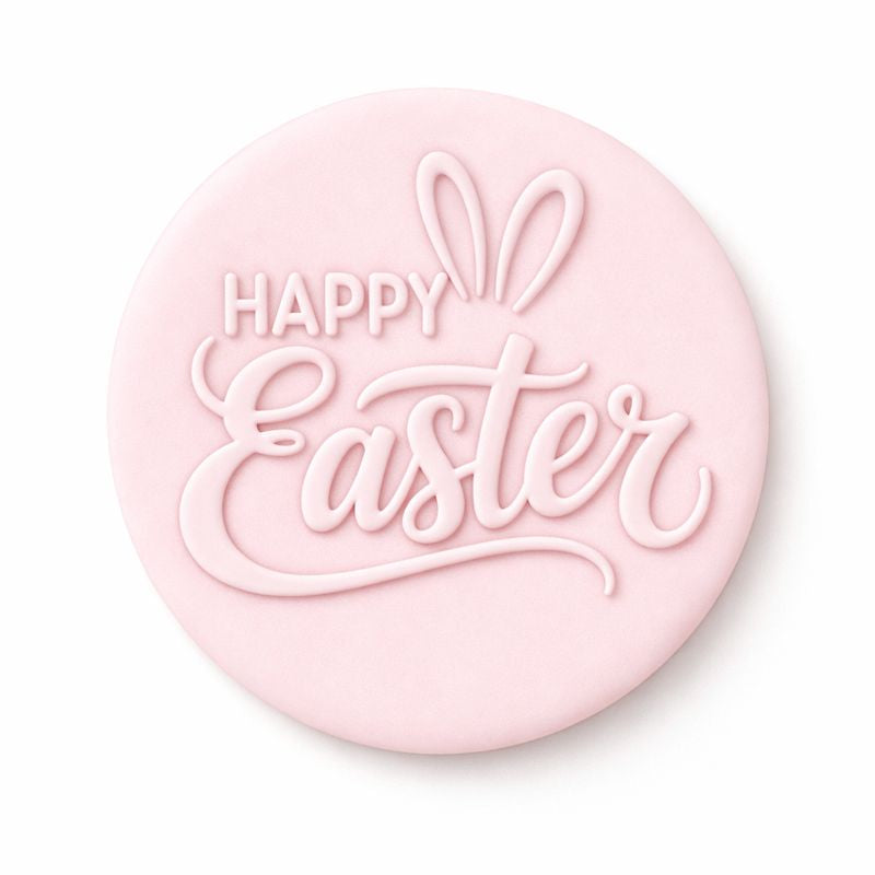613. Happy Easter Fondant 3D Printed Debosser