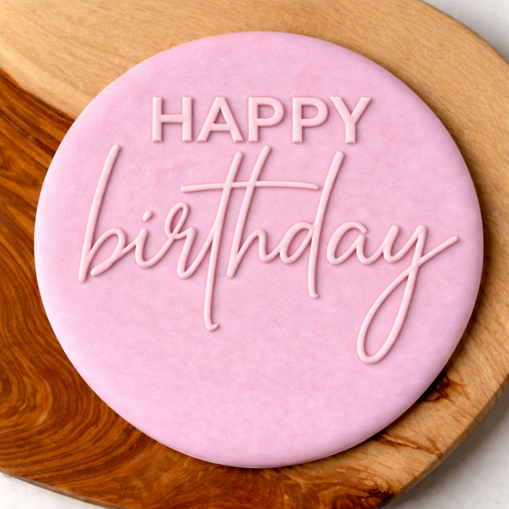 810. Happy Birthday Fondant Debosser (3D Printed)