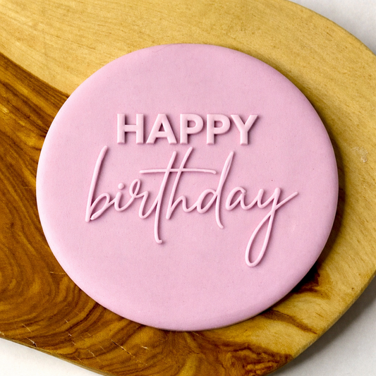 810. Happy Birthday Fondant Debosser (3D Printed)