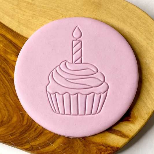 677. Cupcake Candle Fondant Stamp