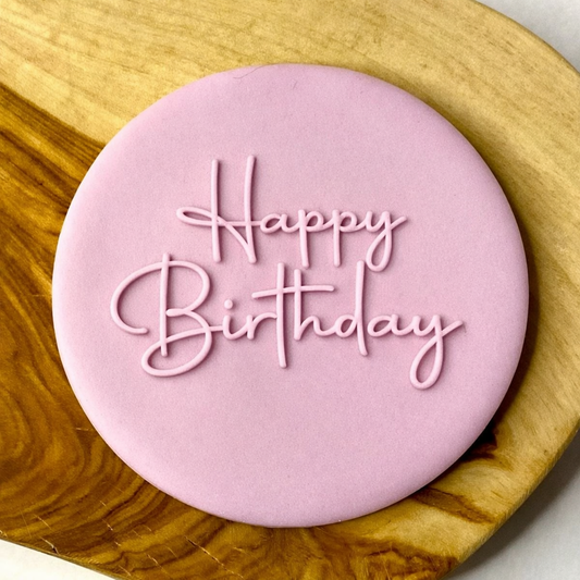 813. Happy Birthday Fondant Debosser (3D Printed)