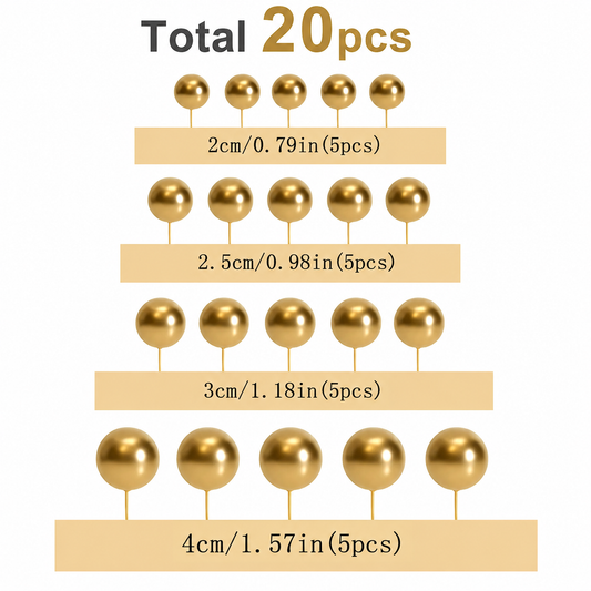 20 Piece Gold Faux Balls