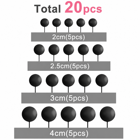 20 Piece Black Faux Balls