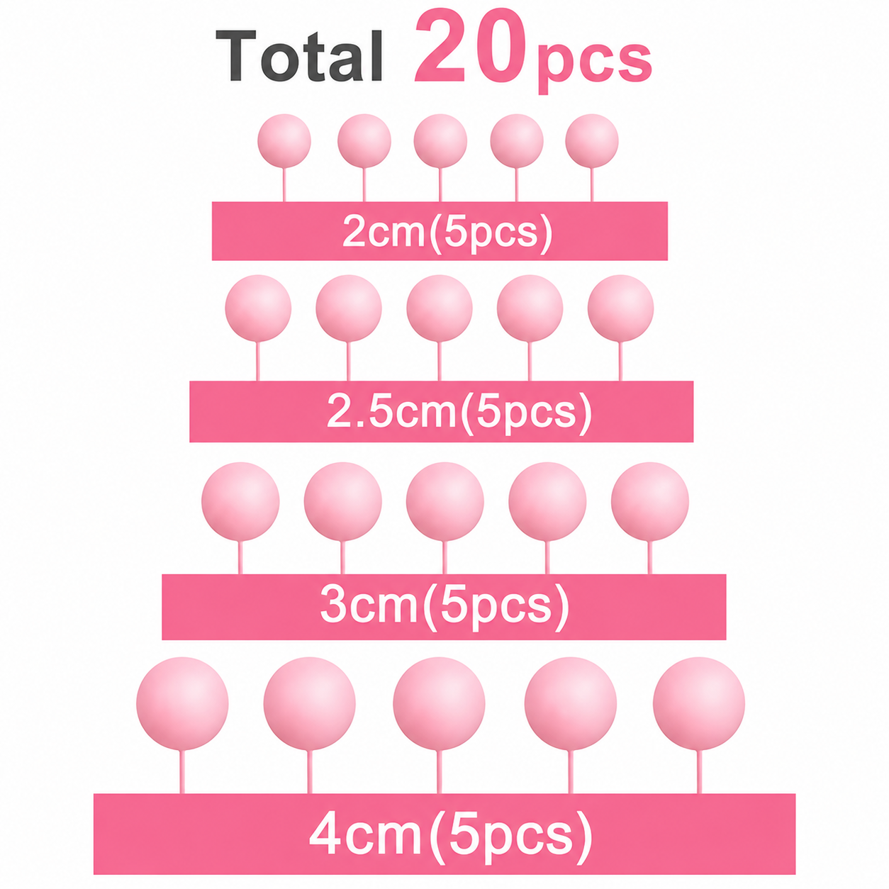 20 Piece Pink Faux Balls