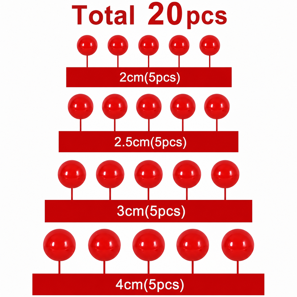20 Piece Red Faux Balls
