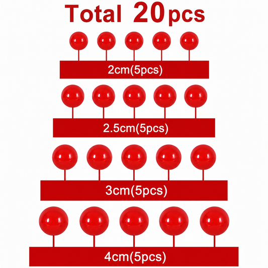 20 Piece Red Faux Balls