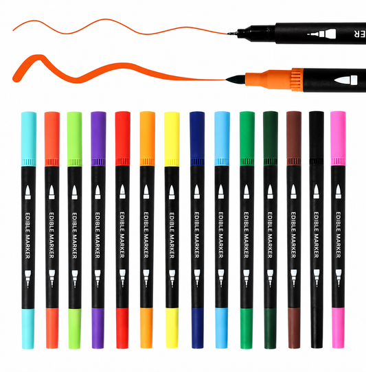 JB1000 - 14 Piece Edible Marker/Pen - Fine Tip on One Side