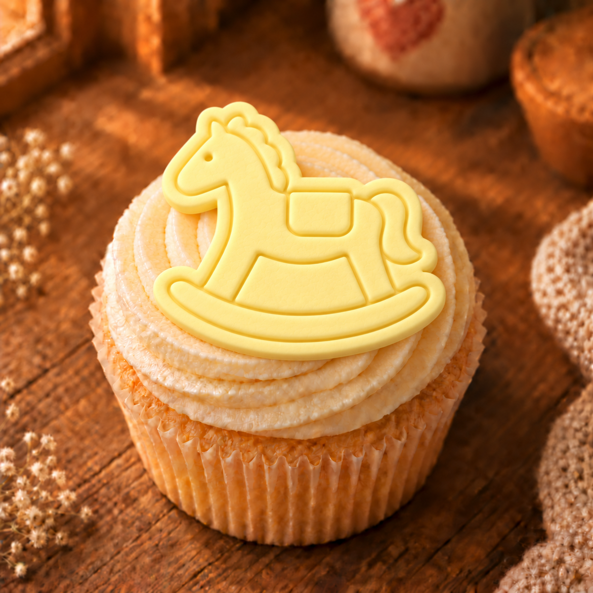 1018. Rocking Horse Cupcake Cutter and Stamp