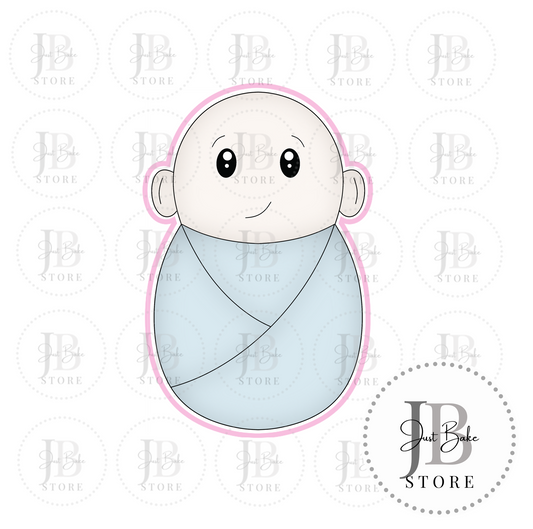 J114 - Swaddled Baby Boy Cookie Cutter