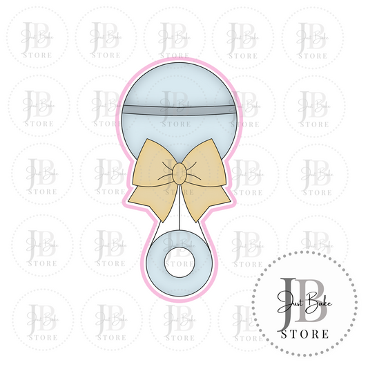 J12 - Baby Rattle with Bow Cookie Cutter