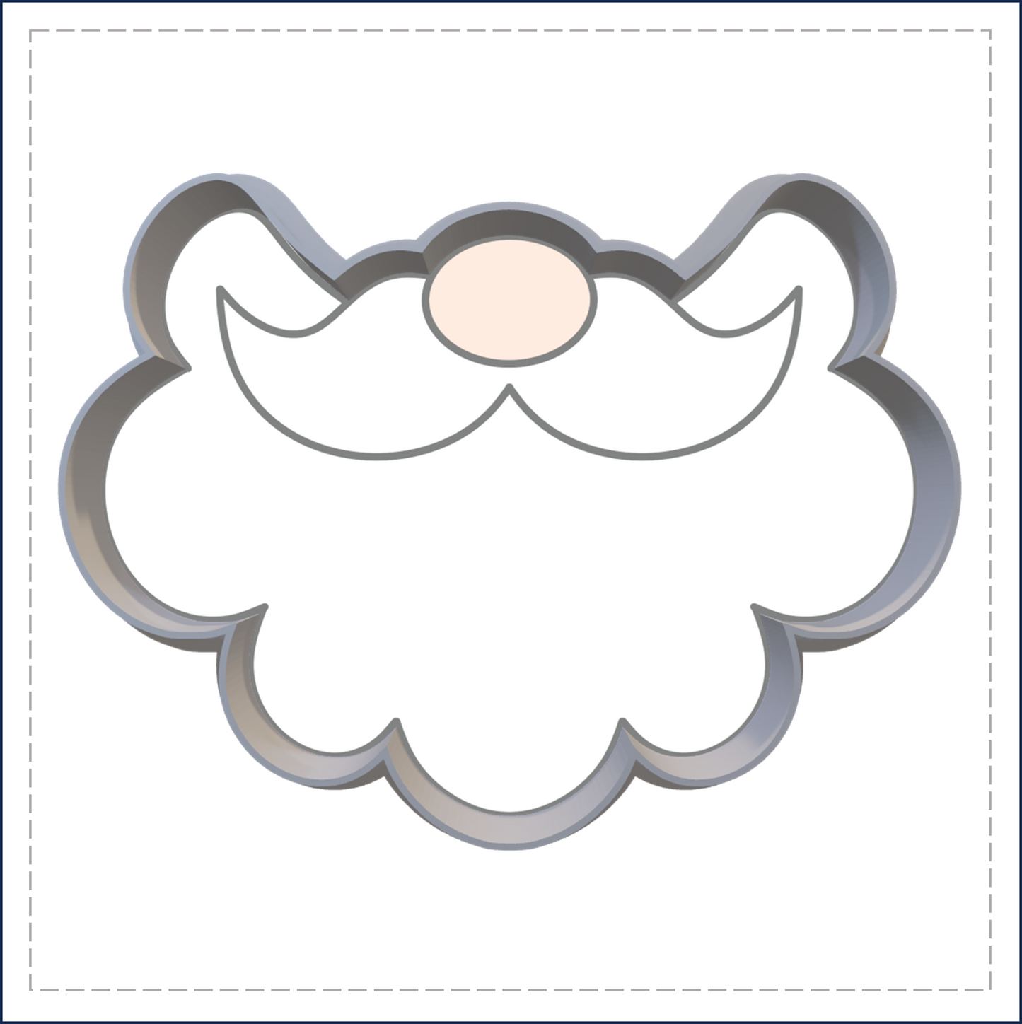 J193 - SANTA BEARD COOKIE CUTTER