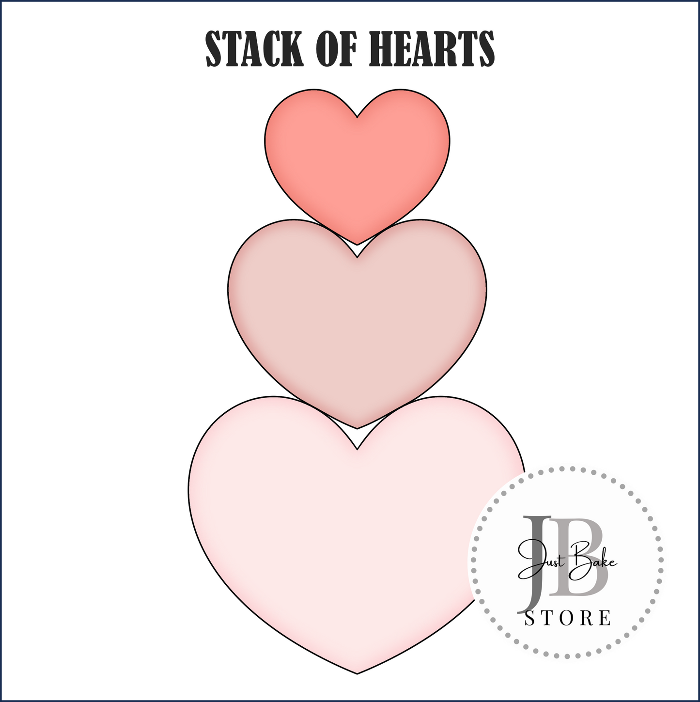 J279 - STACK OF HEARTS COOKIE CUTTER