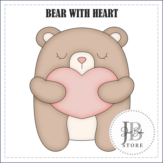 J286 - BEAR WITH HEART COOKIE CUTTER