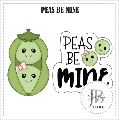 J293 - PEAS BE MINE COOKIE CUTTER SET  (Stencil to be Bought Separately)