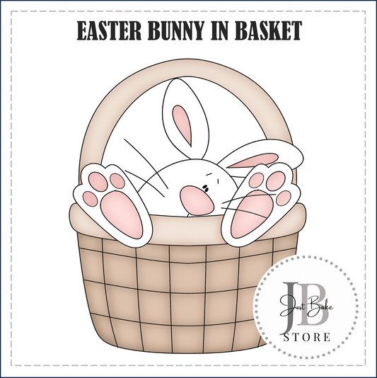 J298 - EASTER BUNNY IN BASKET COOKIE CUTTER