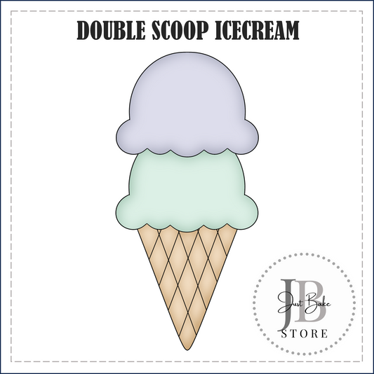 J307 - DOUBLE SCOOP ICECREAM COOKIE CUTTER
