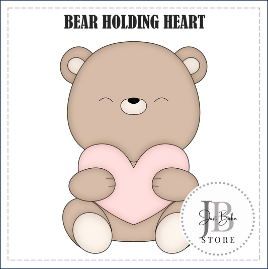 J334 - BEAR HOLDING HEART COOKIE CUTTER