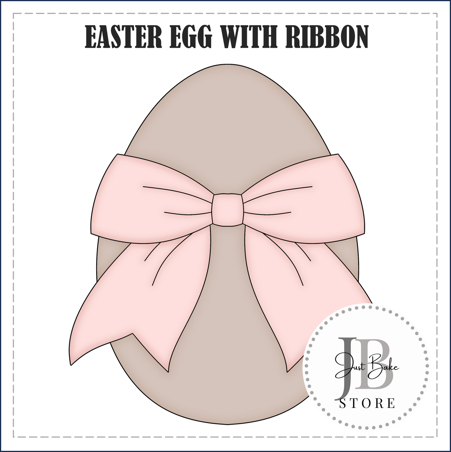 J339 - EASTER EGG WITH RIBBON COOKIE CUTTER