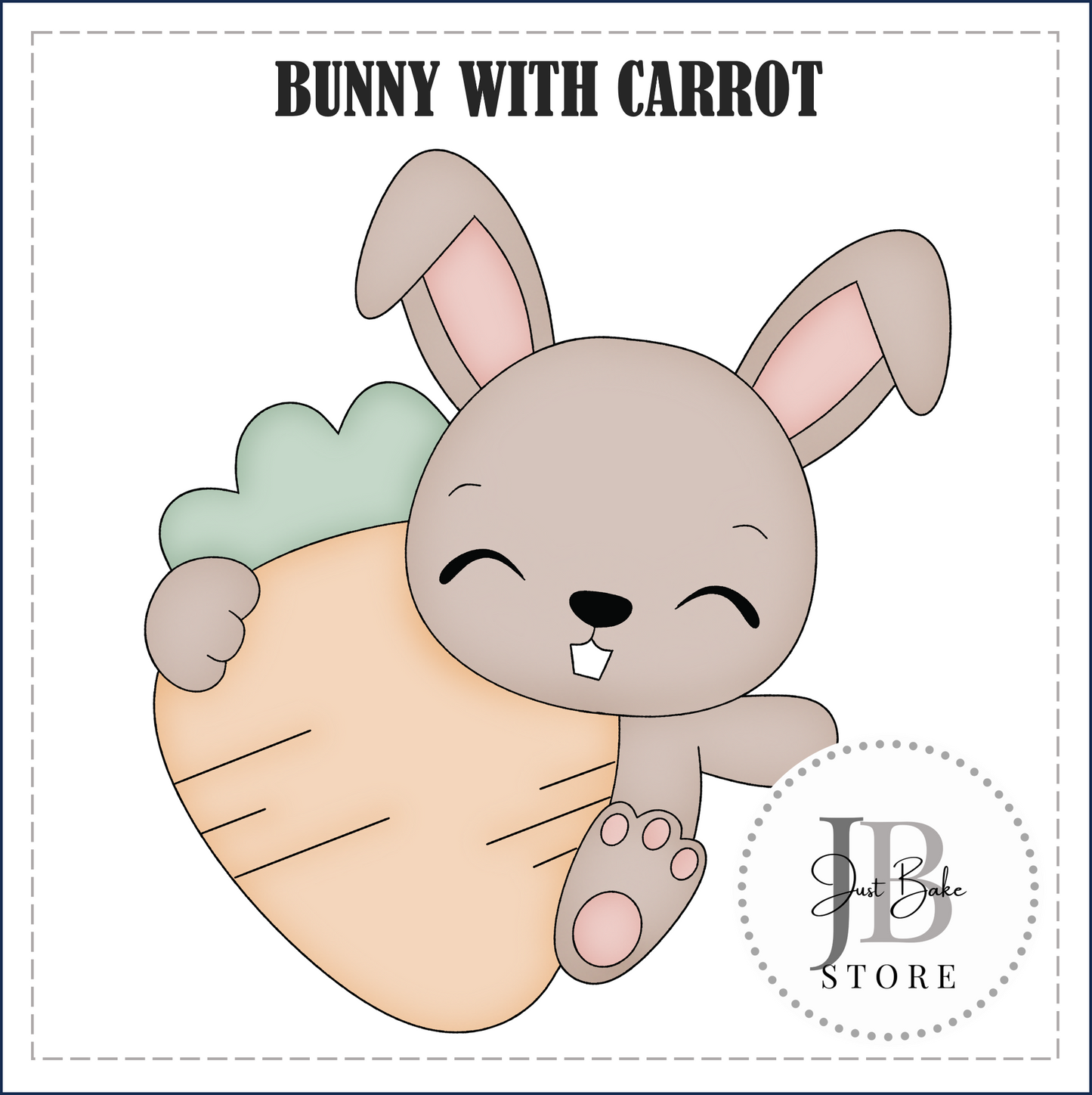 J340 - BUNNY WITH CARROT COOKIE CUTTER