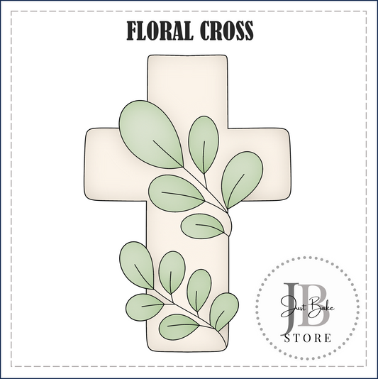 J362 - FLORAL CROSS COOKIE CUTTER