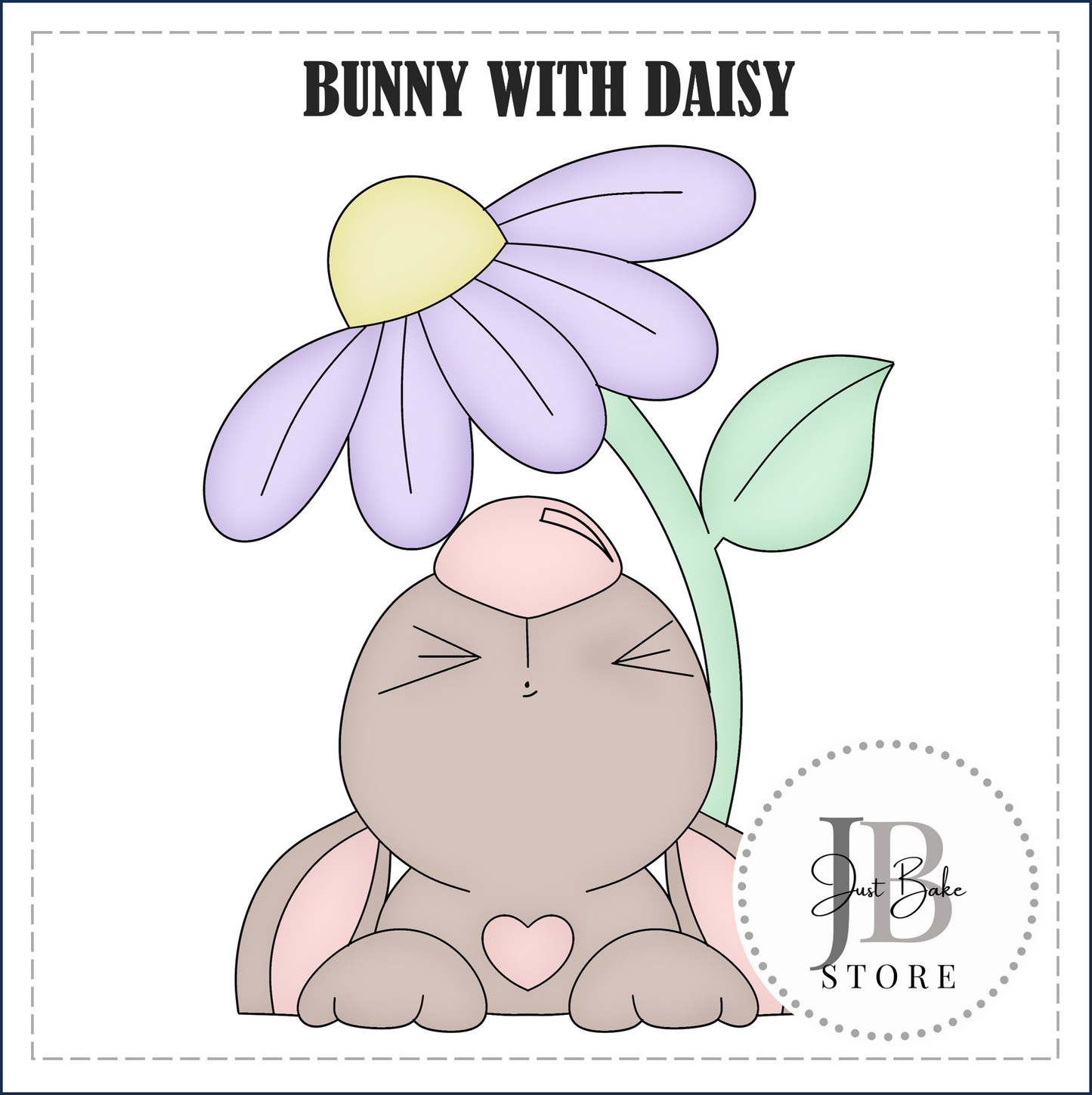 J363 - BUNNY WITH DAISY COOKIE CUTTER