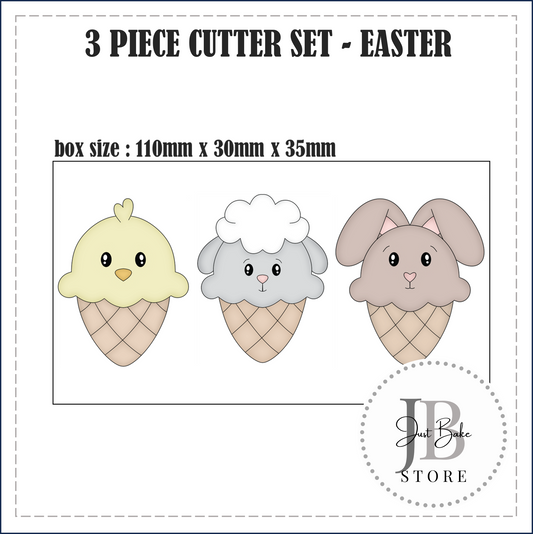 J376 - 3 PIECE EASTER COOKIE CUTTER SET