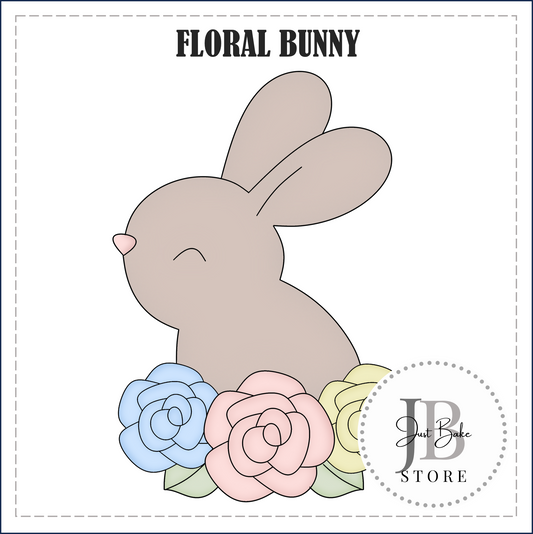 J380 - FLORAL BUNNY COOKIE CUTTER