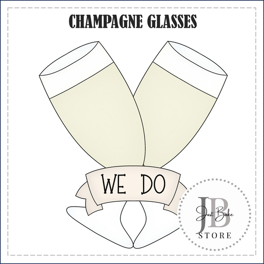 J390 - CHAMPAGNE GLASSES COOKIE CUTTER