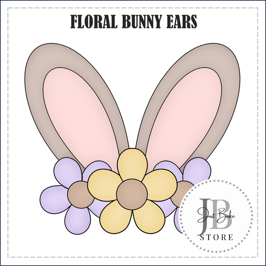 J397 - FLORAL BUNNY EARS COOKIE CUTTER